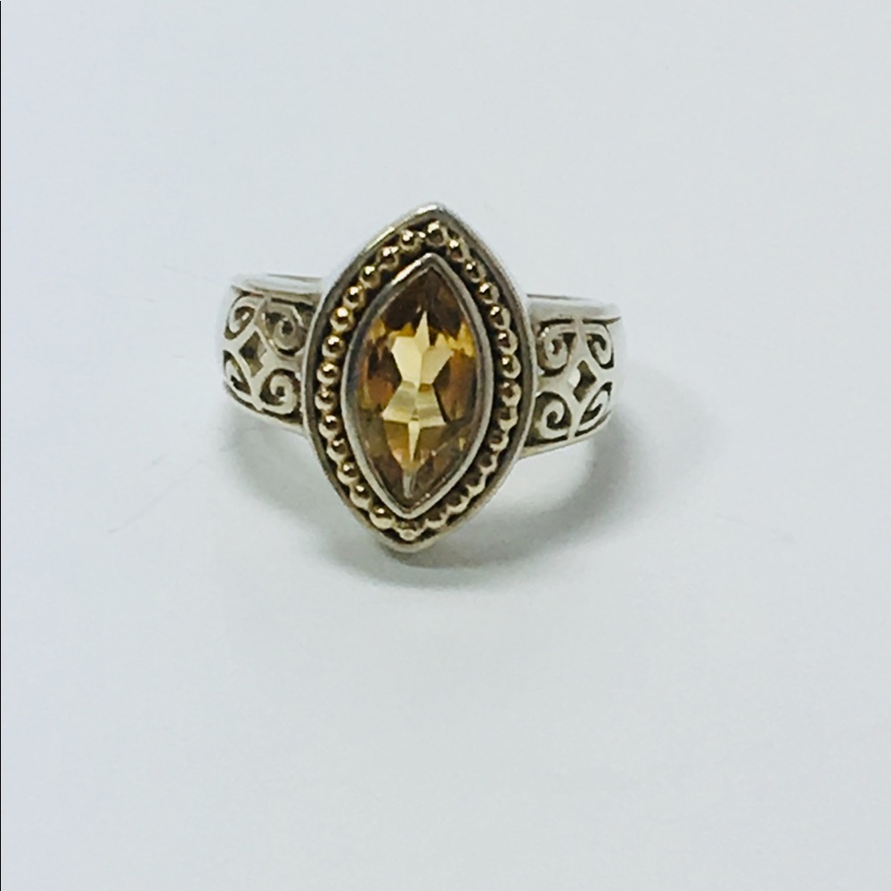 925 and 14k citron ring